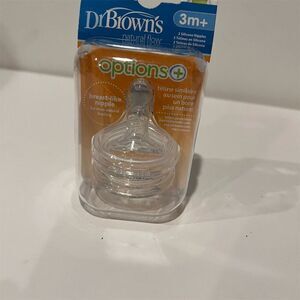 Dr. Brown's Options+ Wide-Neck Medium Flow Nipples 3m+ 2-Pack